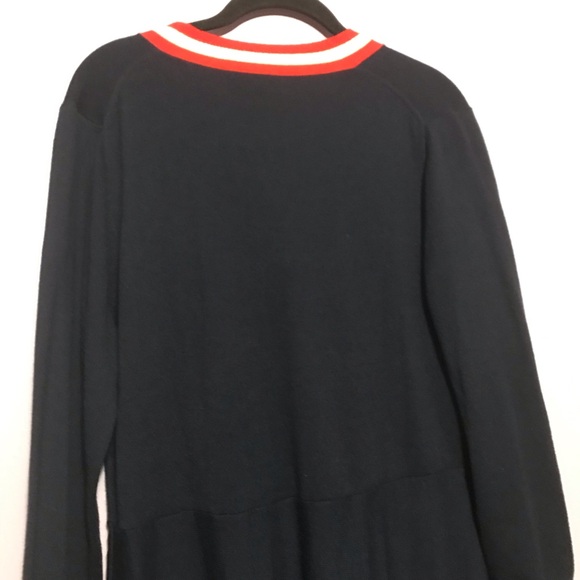 J CREW ALICE NECK TIE NAVY BLUE LIGHTWEIGHT KNIT DRESS SIZE LARGE - Picture 5 of 8